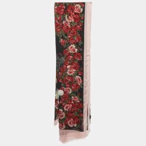 Pre Owned Dolce & Gabbana Multicolor Floral Print Fabric Scarf