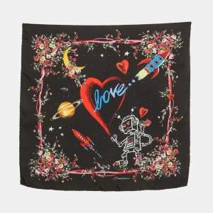 Pre Owned Dolce & Gabbana Multicolor Multiprint Silk Square Scarf