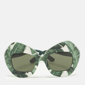 مملوكة مسبقًا Dolce & Gabbana Green DG 4290 Banana Leaf Butterfly Sunglasses