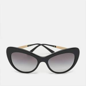 Pre Owned Dolce & Gabbana Black Gradient DG 4307 B Crystal Cat Eye Sunglasses