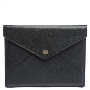 Dolce & Gabbana Black Dauphine Leather iPad Envelope Case