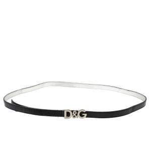مملوكة مسبقًا Dolce & Gabbana Black Patent Leather Belt 95CM