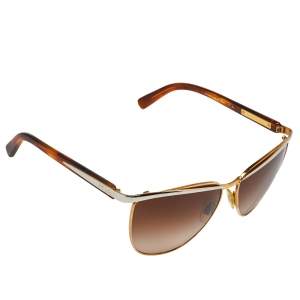 Pre Owned نظارة شمسية دولتشي أند غابانا x  مادونا "دي جي 2087" افياتور غرادينت بنية و لونين 