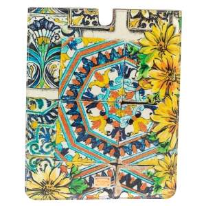 Pre Owned Dolce & Gabbana Multicolor Majolica Print Patent Leather P2 Tablet Case