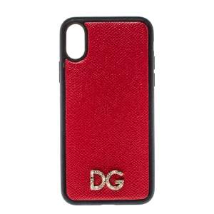 Dolce & Gabbana Red/Black Leather Dauphine iPhone X Case