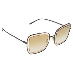 Dolce & Gabbana Gold/Black Tone Metal DG2225 Devotion Collection Gradient Sunglasses