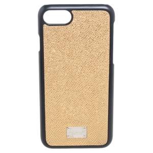 Dolce & Gabbana Metallic Gold Leather iPhone 7 Case