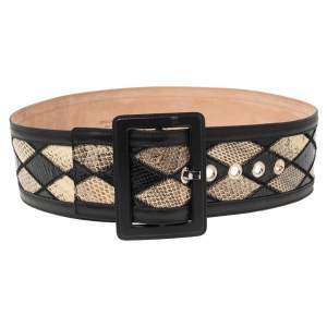 Dolce and Gabbana Multicolor Snakeskin Waist Belt 85cm