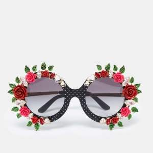 Pre Owned نظارة شمسية دولتشي أند غابانا كرايزي فور سيسيلي كبيرة الحجم متعددة الألوان