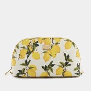 Dolce & Gabbana Multicolor Printed Leather Cosmetic Pouch