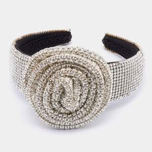 Dolce & Gabbana Metallic Floral Crystal Studded Hairband