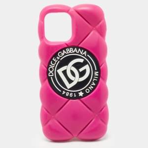 Dolce & Gabbana Pink Quilted Rubber Logo Iphone 13 Pro Max Case