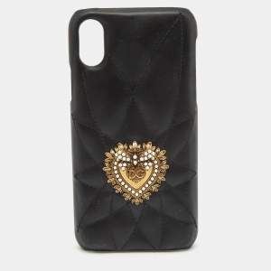 Dolce & Gabbana Quilted Leather Devotion X  iPhone Cover