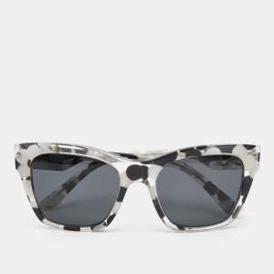 Dolce & Gabbana Black White Bubble/Dark Grey DG4384 Square Sunglasses 