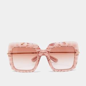 Dolce & Gabbana Pink Frame Gradient Square Sunglasses