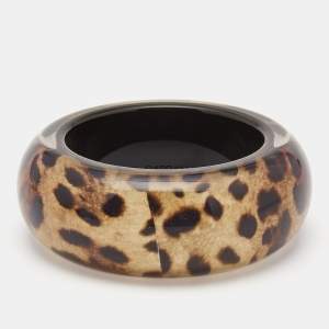 Dolce & Gabbana Leopard Resin Extra Wide Bangle Bracelet