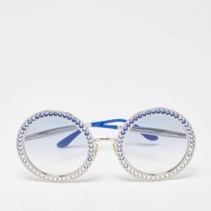 Dolce & Gabbana Blue Gradient DG2170-B Crystals Round Sunglasses