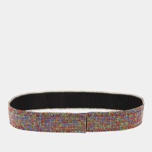 Pre Owned Dolce & Gabbana Multicolor Crystals Embellished Waist Belt