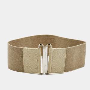 Dolce & Gabbana Beige Canvas and Elastic Wide Waist Belt