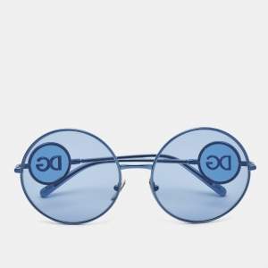 Pre Owned Dolce & Gabbana Blue Sicilian Sweet Round Sunglasses