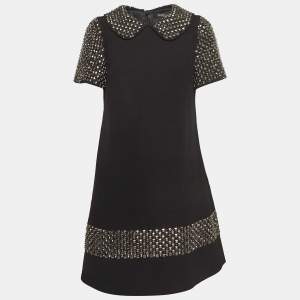 Pre Owned Dolce & Gabbana Black Embellished Mini Dress M