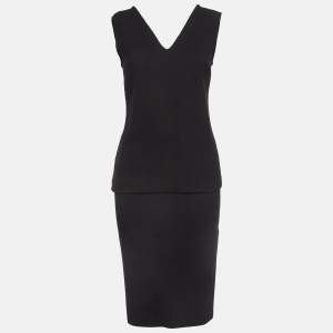 Dolce & Gabbana Vintage Black Wool Hook Front Skirt Suit M