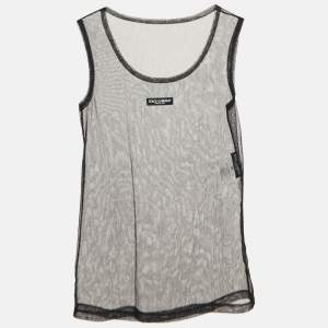 Pre Owned Dolce & Gabbana Black Mesh Sheer Tank Top XS