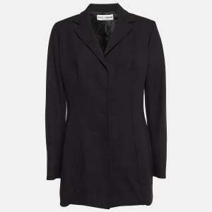 Pre Owned Dolce & Gabbana Vintage Black Wool Blend Buttoned Single Breasted Blazer M