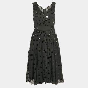 Pre Owned Dolce & Gabbana Black Sequin  Jersey Sleeveless Short Dress M