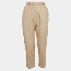 Dolce & Gabbana Beige Cotton Blend Trousers M
