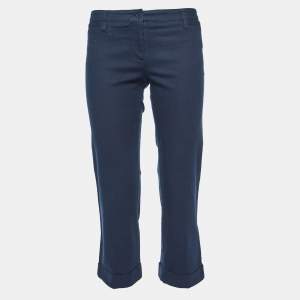 Dolce & Gabbana Navy Blue Cotton Capri Pants M