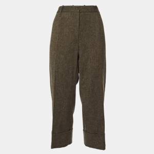 Dolce & Gabbana Brown Wool Straight Leg Culottes L