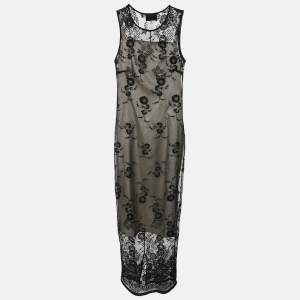 D&G Black Floral Tulle Dress M