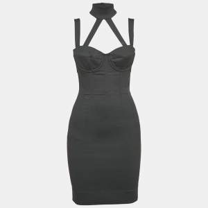 Pre Owned Dolce & Gabbana Black Crepe Halter Neck Mini Dress S