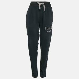 Dolce & Gabbana Blue Embroidered Cotton Knit Drawstring Track Pants L