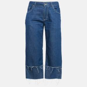 Dolce & Gabbana Blue Denim Raw Edge Culottes Jeans S Waist 30"