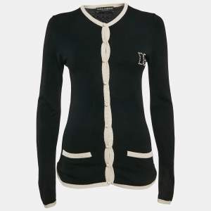 Pre Owned Dolce & Gabbana Black Wool Blend Buttoned Cardigan S