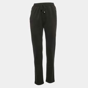Dolce & Gabbana Black Cotton Knit Drawstring Sweatpants L