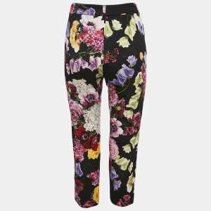 Dolce & Gabbana Multicolor Floral Print Jacquard Trousers S