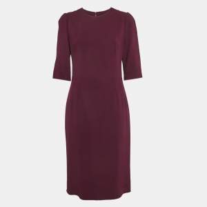 Pre Owned Dolce & Gabbana Purple Crepe Midi Dress L