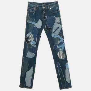 Dolce & Gabbana Blue Patch Work Denim Skinny Jeans S Waist 28"