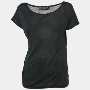 Dolce & Gabbana Black Modal Knit Round Neck Top M