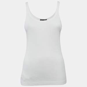 Dolce & Gabbana White Rib Knit Tank Top M
