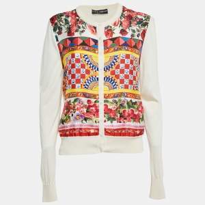 Dolce & Gabbana Multicolor Mambo Print Silk Button Front Cardigan M