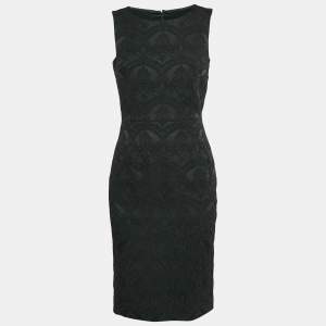 Dolce & Gabbana Black Jacquard Sleeveless Short Dress S