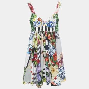 Dolce & Gabbana Multicolor Cotton Patchwork Short Dress S