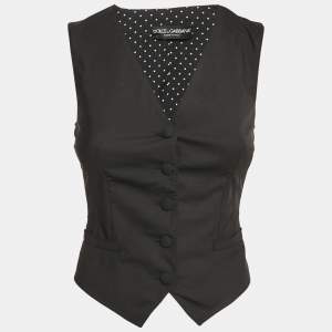 Dolce & Gabbana Black Wool Waist Coat XS