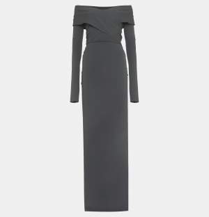 Dolce & Gabbana x Kim Grey Jersey Off-Shoulder Maxi Dress M