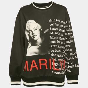 Dolce & Gabbana Black Marilyn Monroe Print Cotton Oversized Sweatshirt S