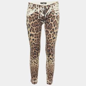 Dolce & Gabbana Brown Animal Print Denim Pop Fit Jeans M/Waist 32"